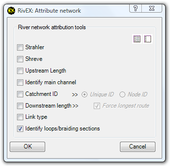 Attribute network dialog