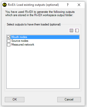 Auto Load outputs dialog
