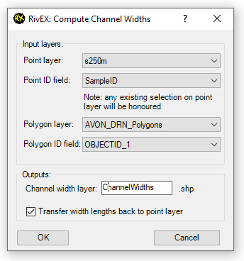 Channel Width Dialog