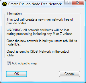 The create pseduo node free network dialog
