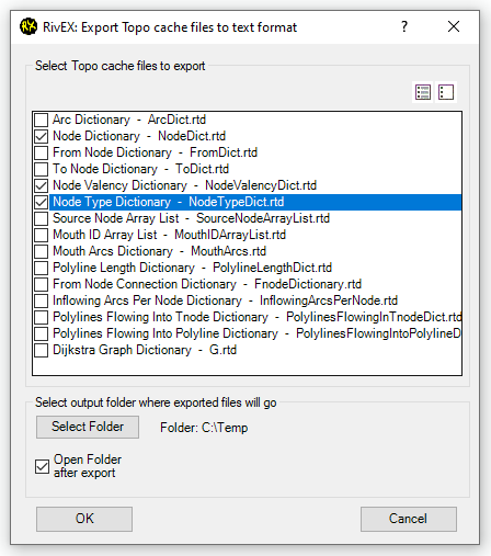 Export Topo cache Dialog