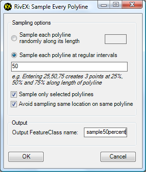 Sample every polyline dialog