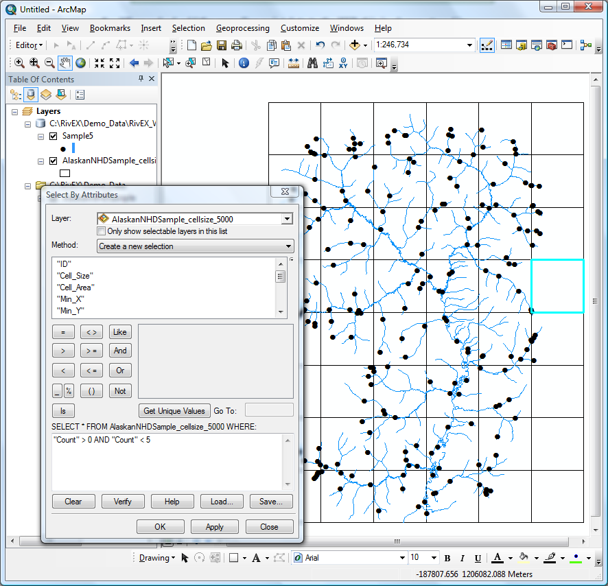 Selecting grid cells