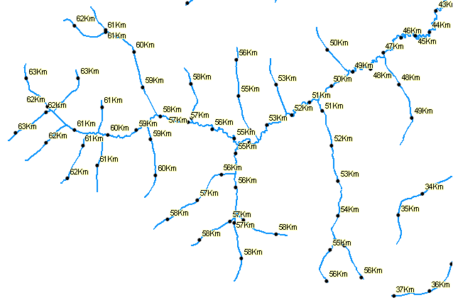 Sampling points generated using the spaced points tool