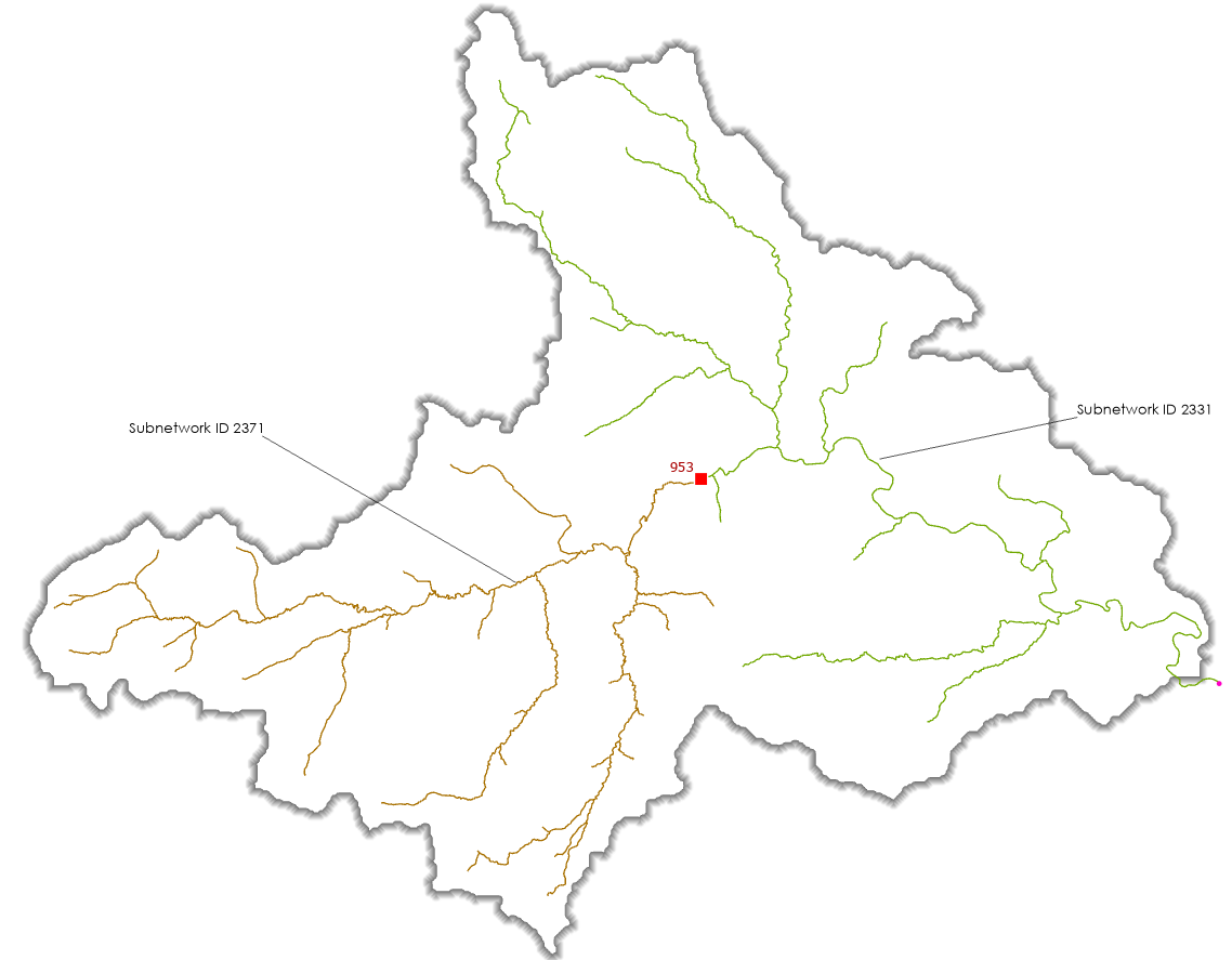 Example catchment with a single barrier